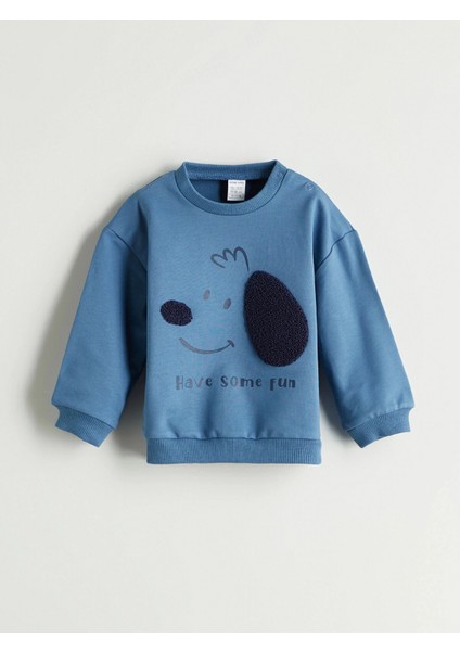 Lc Waıkıkı Mavi Bisiklet Yaka Erkek Bebek Sweatshirt ve Eşofman Alt 2'li fiyatları