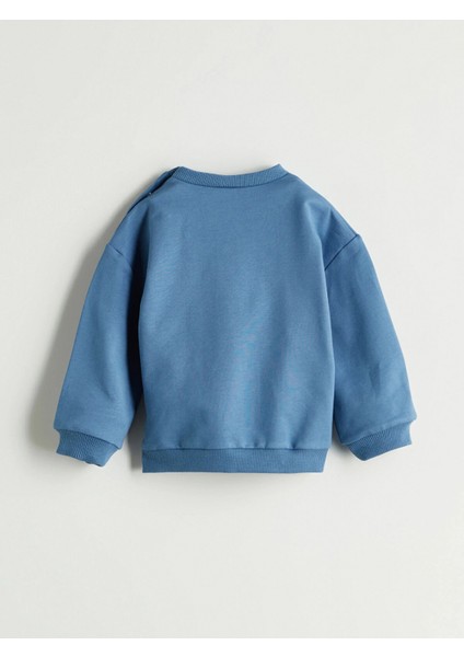 Lc Waıkıkı Mavi Bisiklet Yaka Erkek Bebek Sweatshirt ve Eşofman Alt 2'li fırsatları