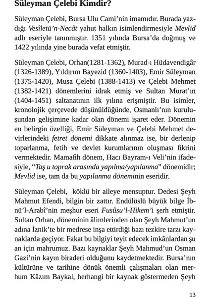 Süleyman Çelebi ve Mevlid (Ciltli) - Bilal Kemikli