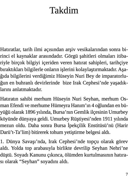 Irak Cephesi Hatıraları (Ciltli) - Hüseyin Nuri Seyhan