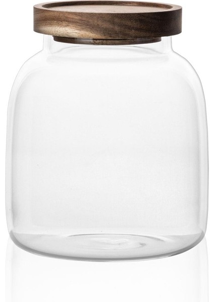 Ahşap Kapaklı Cam Kavanoz 13X15 cm CAM0504