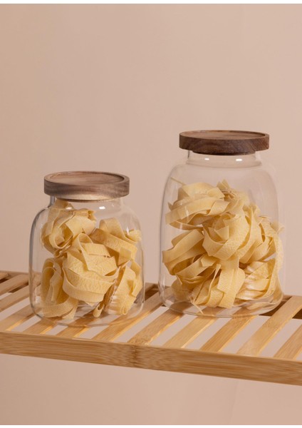 Ahşap Kapaklı Cam Kavanoz 13X15 cm CAM0504 fiyatları