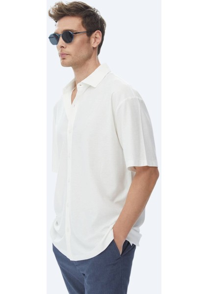 Beyaz Oversize Fit Casual %100 Pamuk Gömlek