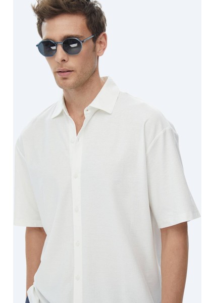 Beyaz Oversize Fit Casual %100 Pamuk Gömlek