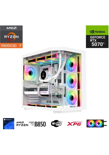 Ryzen 7 9800X3D 32GB Ddr5 1tb M.2 Rtx 5070Tİ B850 Wıfı 750W 240M