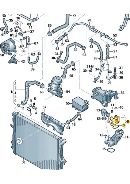 Vw Touareg 2011-2014 3.0 Dizel Egr Ara Su Flanşı 059121506G modelleri