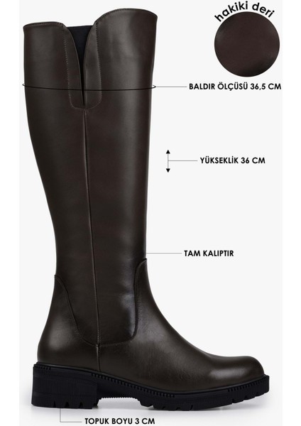 Kadın Perla Kahve Hakiki Deri Çizme fiyatları