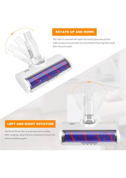 Dreame V8/V9B/V9P/V11/G9 Xiaomi K10/G10 Xiaomi 1c Elektrikli Zemin Fırça Başlığı Halı Fırçası Elektrikli Süpürge Parçaları (Yurt Dışından) fırsatları