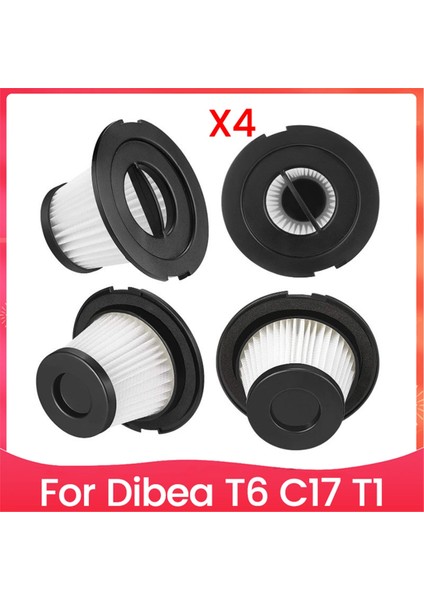 Dibea T6 C17 T1 El Tipi Elektrikli Süpürge Aksesuarları Yedek Parçaları Için 4 Adet Elektrikli Süpürge Filtresi Aksesuarı (Yurt Dışından)
