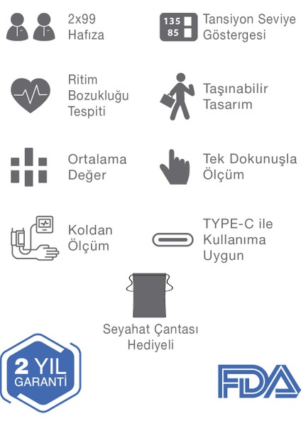 Üst Koldan Ölçer Dijital Tansiyon Aleti Nabız Ölçer USB Girişli 99 Ölçüm Hafıza Çantalı fırsatları
