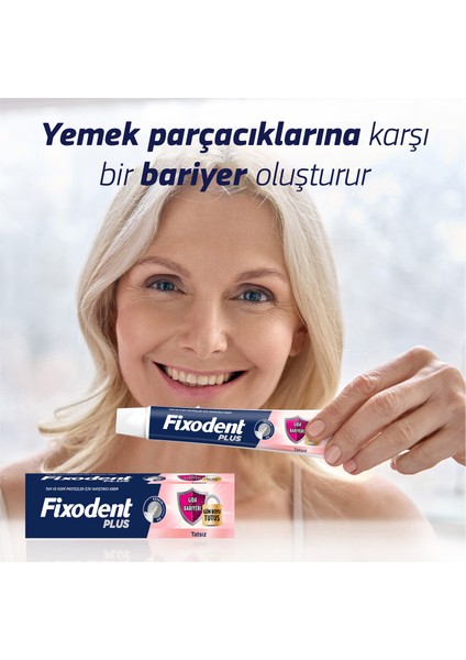 Plus Diş Protez Yapıştırıcı Krem 40 g – Aromasız, Güçlü Tutuş ve Gıda Bariyeri, Tam/Kısmi Protezler İçin