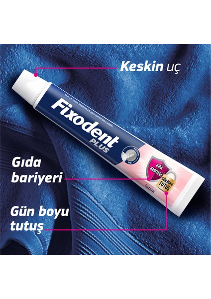 Plus Diş Protez Yapıştırıcı Krem 40 g – Aromasız, Güçlü Tutuş ve Gıda Bariyeri, Tam/Kısmi Protezler İçin