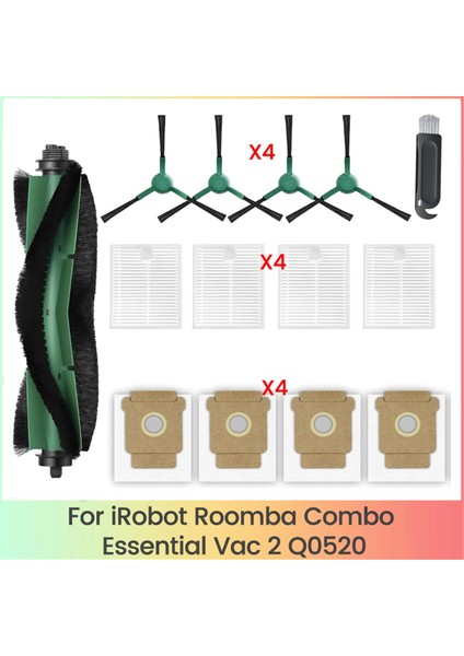 Irobot Roomba Combo Essential Vac 2 Q0520 Elektrikli Süpürge Parçaları Ana Yan Fırça Filtreleri Toz Torbaları Için Yedek Parçalar (Yurt Dışından)