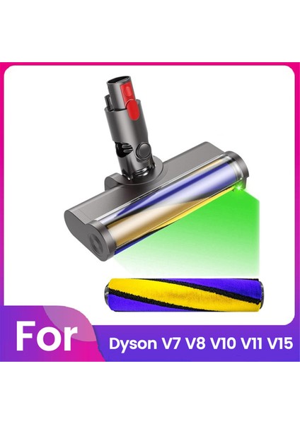Dyson V7 V8 V10 V11 V15 Elektrikli Süpürge Parçaları Için Yedek Silindir Fırça Başlığı Yeşil Toz Işığı ile Sert Zeminler (Yurt Dışından)