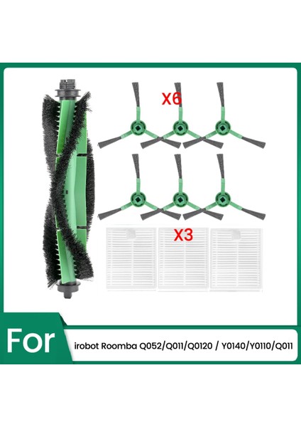 Irobot Combo Essential Serisi Y0140 Y0110 Y0112 Robot Süpürge Aksesuarları Için 10 Adet Ana Fırça Yan Fırça Filtresi (Yurt Dışından)