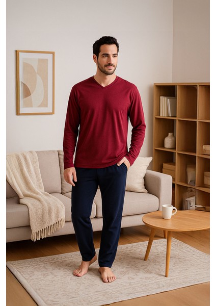 Emprime Baskılı V Yaka Uzun Kol Pijama