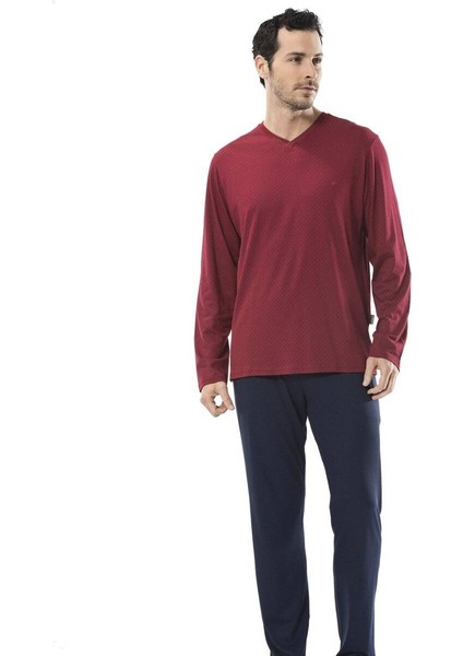 Emprime Baskılı V Yaka Uzun Kol Pijama