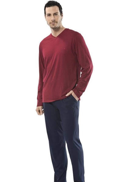 Emprime Baskılı V Yaka Uzun Kol Pijama