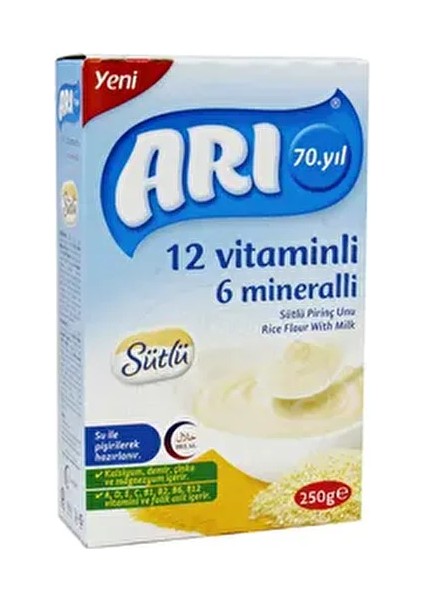 Sütlü Pirinç Unu 250 gr 4 Aydan İtibaren Kullanıma Uygun Zengin Vitamin ve Mineral İçerikli