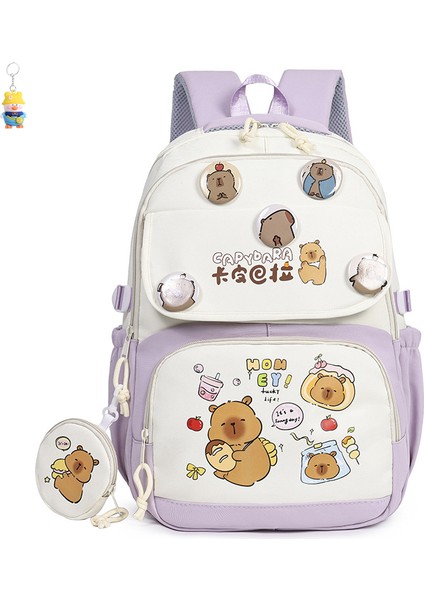 Ilkokul Öğrencisi Okul Çantası Büyük Kapasiteli Sevimli Kapibala Kız Sırt Çantası Ortaokul Öğrencisi Sırt (Yurt Dışından)