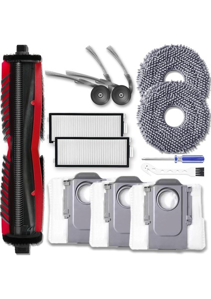 Roborock Saros Z70/SAROS Z70 Ultra Elektrikli Süpürge Yedek Parçaları Ana Yan Fırça Filtreleri Paspas Pedleri Toz Torbaları (Yurt Dışından)