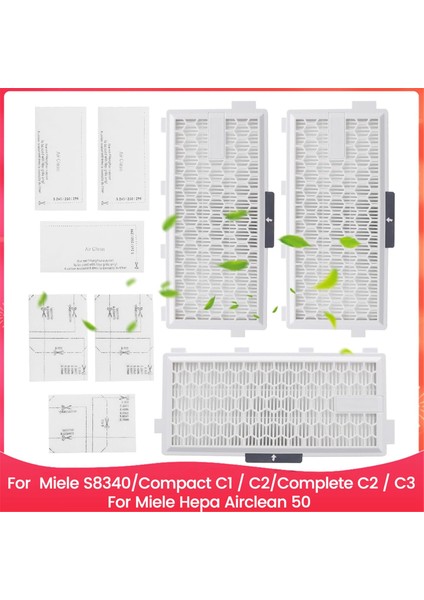 Miele S8340 Filtre, Kompakt C1 ve C2, Komple C2 ve C3 Için Hepa Filtreleri, Miele Hepa Airclean 50 Elektrikli Süpürge Parçaları Için Filtre (Yurt Dışından)