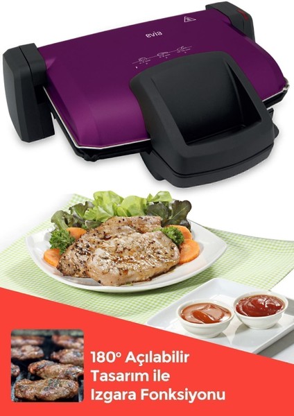 Mor 1800W Ayarlı Tost ve Izgara Makinesi, Çıkarılabilir Plakalar fırsatları