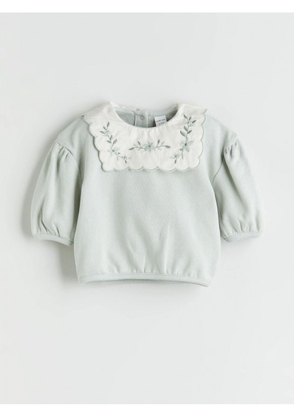 Lcw Baby Gri Bisiklet Yaka Kız Bebek Sweatshirt ve Tayt 2'li fırsatları