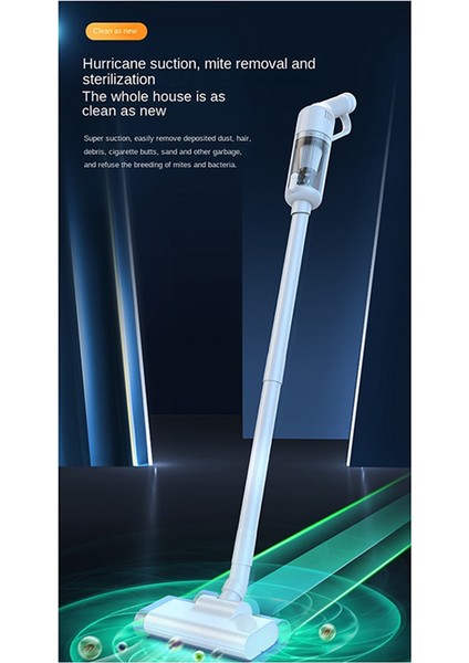 USB Şarjlı Araba Elektrikli Süpürgesi Küçük Araba Ev Elektrikli Süpürgesi Yüksek Güçlü Temizlik Beyaz (Yurt Dışından)