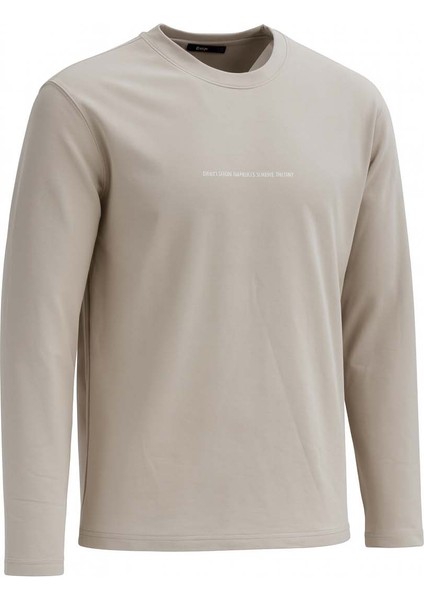 O Yaka Enjeksiyon Baskılı Taş Erkek Sweatshirt 5725 fiyatları