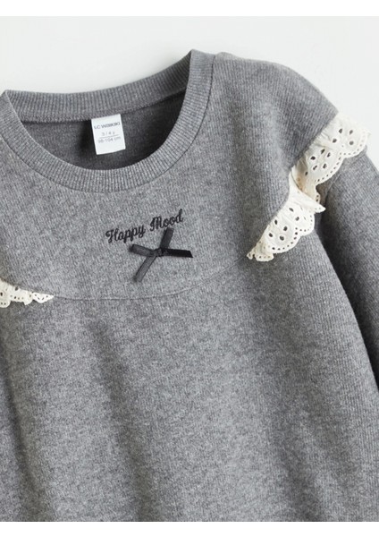 Lcw Kids Antrasit Bisiklet Yaka Kız Çocuk Sweatshirt ve Eşofman Altı modelleri
