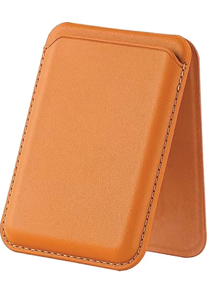 Tmw4 Magsafe Uyumlu Kart Taşıma ve Telefon Stand Özellikli Katlanabilir Manyetik Deri Cüzdan Kartlık