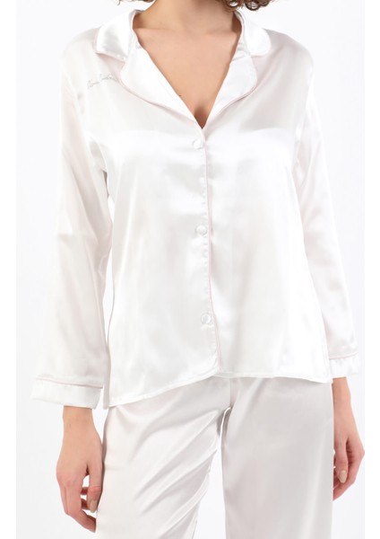 Pierre Cardin Kadın Biyeli Saten Pijama Takımı