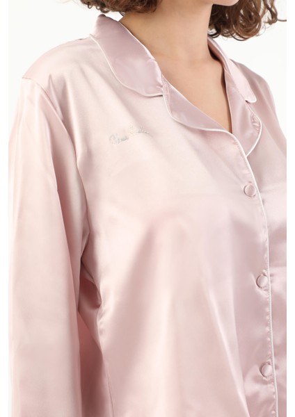 Pierre Cardin Kadın Biyeli Saten Pijama Takımı