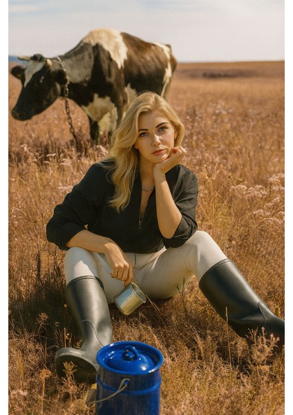 Kadın Yarım Fermuarlı Bluz Siyah