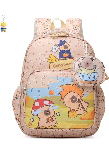 Kapibala Çocuk Okul Çantası Anaokulu Ilkokul Öğrencileri Büyük Kapasiteli Karikatür Sevimli Kız Sırt Çantası (Yurt Dışından)