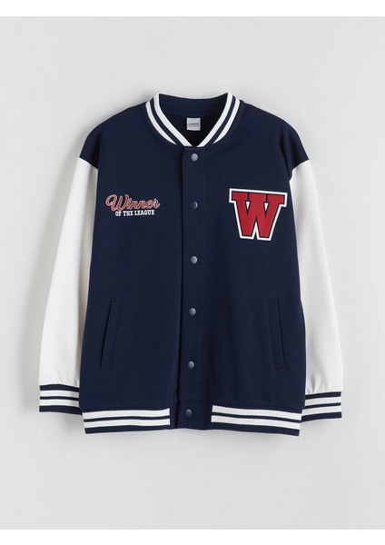 Lcw Kids Lacivert Baskılı Erkek Çocuk Kolej Ceket