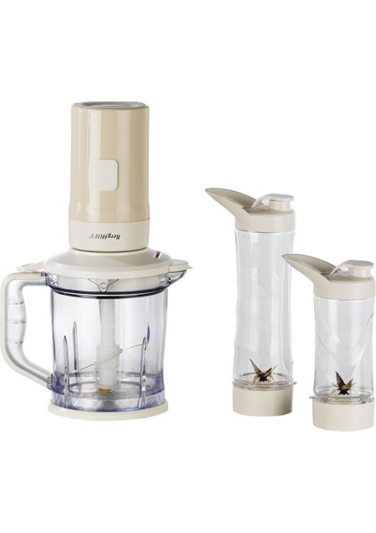 Krem Renkli 500W Kişisel Blender ve Doğrayıcı, Güçlü ve Şık Tasarım