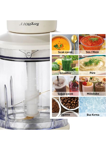 Krem Renkli 500W Kişisel Blender ve Doğrayıcı, Güçlü ve Şık Tasarım fırsatları