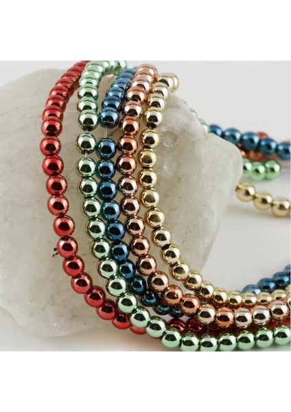 Allzey Hematit Taşı 6 Mm-Altın Rengi