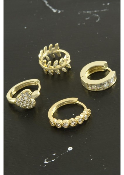 Allzey Tragus Zirkon Taşlı Halka Piercing 1 Adet-Sarı