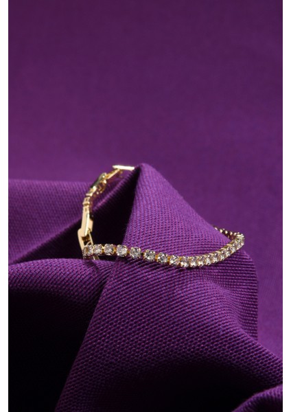 Yuvarlak Sıralı Zirkon Taşlı Kadın Çelik Görünümlü Xp Zincir Bileklik 3mm fiyatları