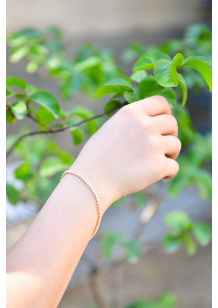 Yuvarlak Sıralı Zirkon Taşlı Kadın Çelik Görünümlü Xp Zincir Bileklik 3mm modelleri