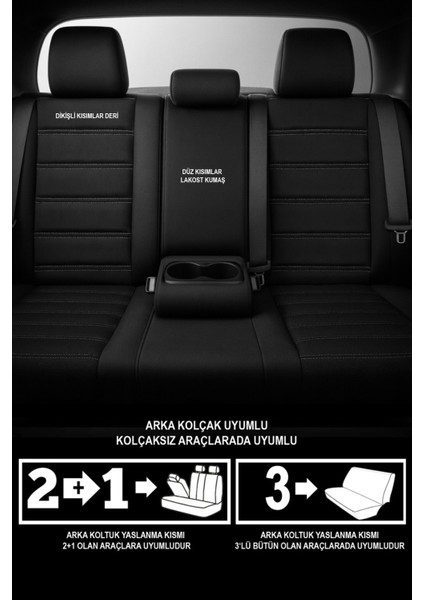 Stone Deri Oto Koltuk Kılıfı (Renault Fluence-Megan1-2-3-Clio-Symbol-Tailant-Toros Uyumlu) indirimleri