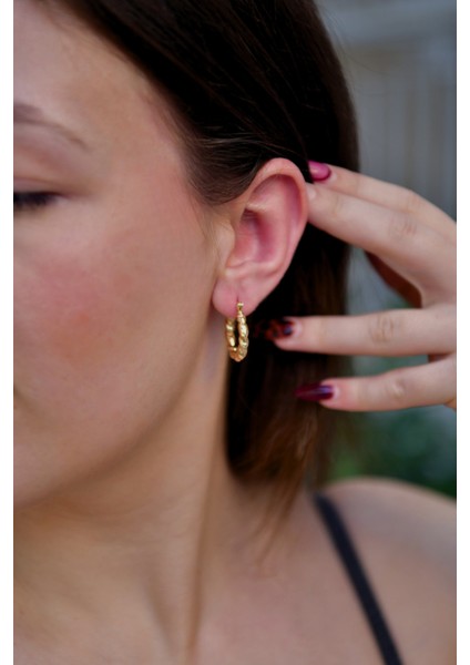 Burma/burgu Çiftli Kadın Çelik Halka Küpe