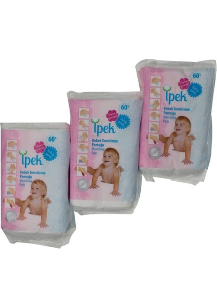 Ipek Bebek Temizleme Pamuğu 3'lü Set