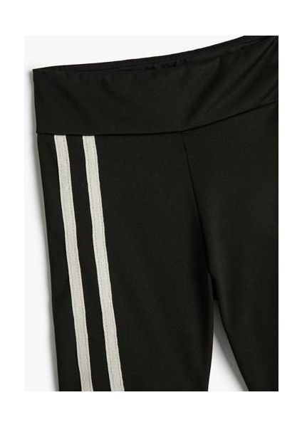 Kısa Tayt Renk Bloklu Beli Lastikli