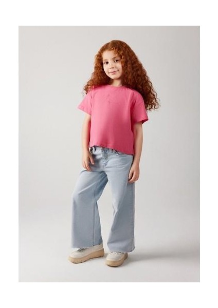 Mavi Logo Baskılı Pembe Crop Tişört 7610181-71111 indirimleri