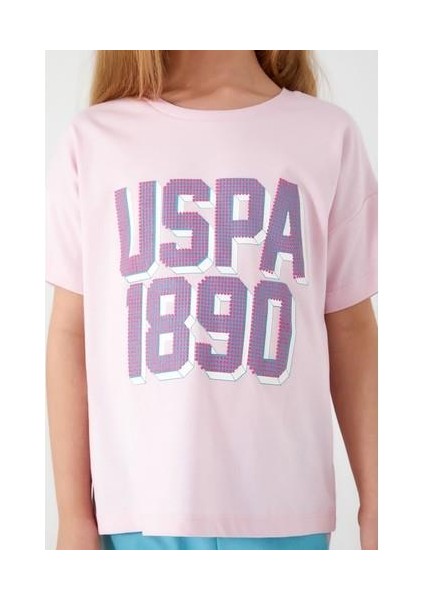 Point Detail Toz Pembe Kız Çocuk Kapri Takım