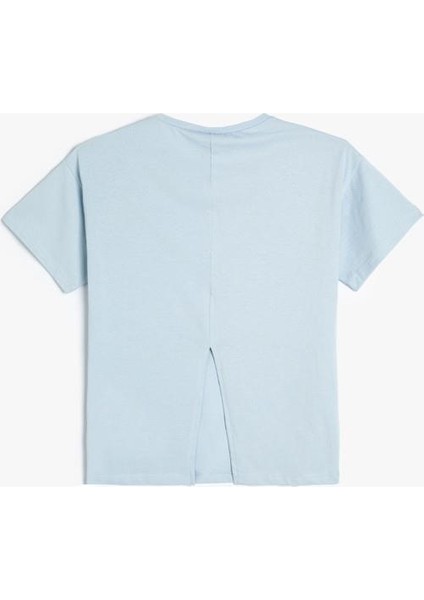 Baskılı Mavi Kız Çocuk T-Shirt 4SKG10525AK fırsatları